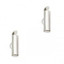 Slide end tubes 13mm - Antique silver
